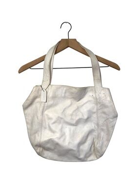 1998 Coach 4182 Lexington Shopper Tote Made in Italy Winter White Leather Purse